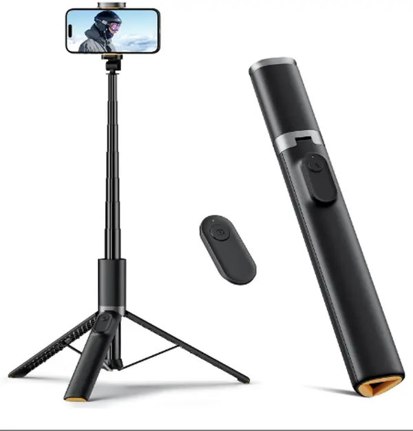 TODI 63" Phone Tripod, Tripod for iPhone & Portable Selfie Stick Tripod with Remote, Phone Tripod Stand for Video Recording, Travel Tripod for Cell Phone Tripod Compatible with iPhone 15/14/13/Android