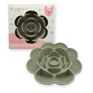 HANARA Rose-Shaped Silicone Slow Feeder Bowl for Dogs & Cats | BPA-Free, Non-Slip Suction Base, Dishwasher Safe, Elegant Design