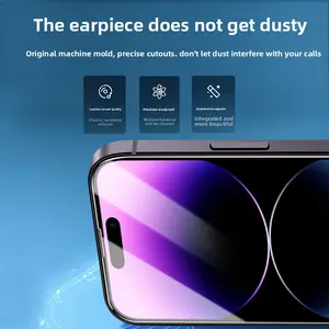 Tempered Glass Screen Protector for iPhone 17 Pro Max HD Clear Anti Blue Light Dust Resistant Fingerprint Resistant Electroplated Oleophobic Coating