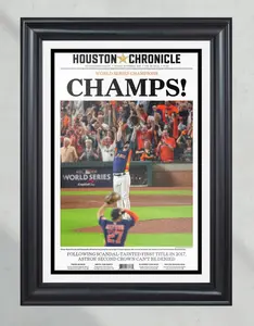 2022 Houston Astros Champs World Series Unframed Poster - Historic Front Page Newspaper Print - MLB Baseball Championship Wall Art - Astros Fan Cave Decor