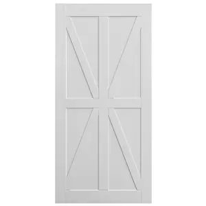Hardware CRAZY ELF 28" x 84" Star Style Real Primed Door Slab, DIY Panel Door, Modern Interior Barn Door, Moisture-proof, Anti-deformation, Pre-Drilled Ready to Assemble, Suitable for Pre-hung and Barn Door