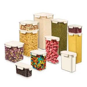 Sorbus 11-Pack Airtight Food Storage Container Set – Stackable Clear Pantry Canisters with Lids for Rice, Beans, Sugar, Snacks, Dry Food & Kitchen Organization