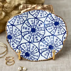 Blue Sand Dollar Scallop Shell