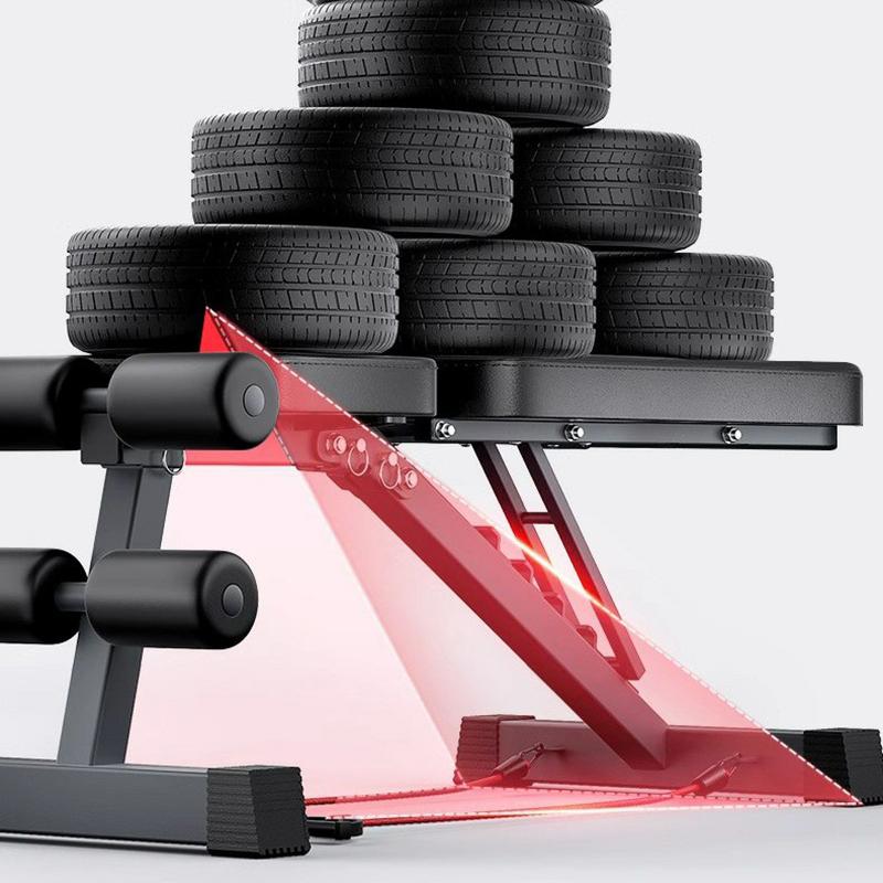 8-in-1 Adjustable Weight Bench Standard-Black 6-Level Slope Fitness Bench 1000LBS Load Capacity Triangular Structure Full Folding Design for Home Gym Strength Training