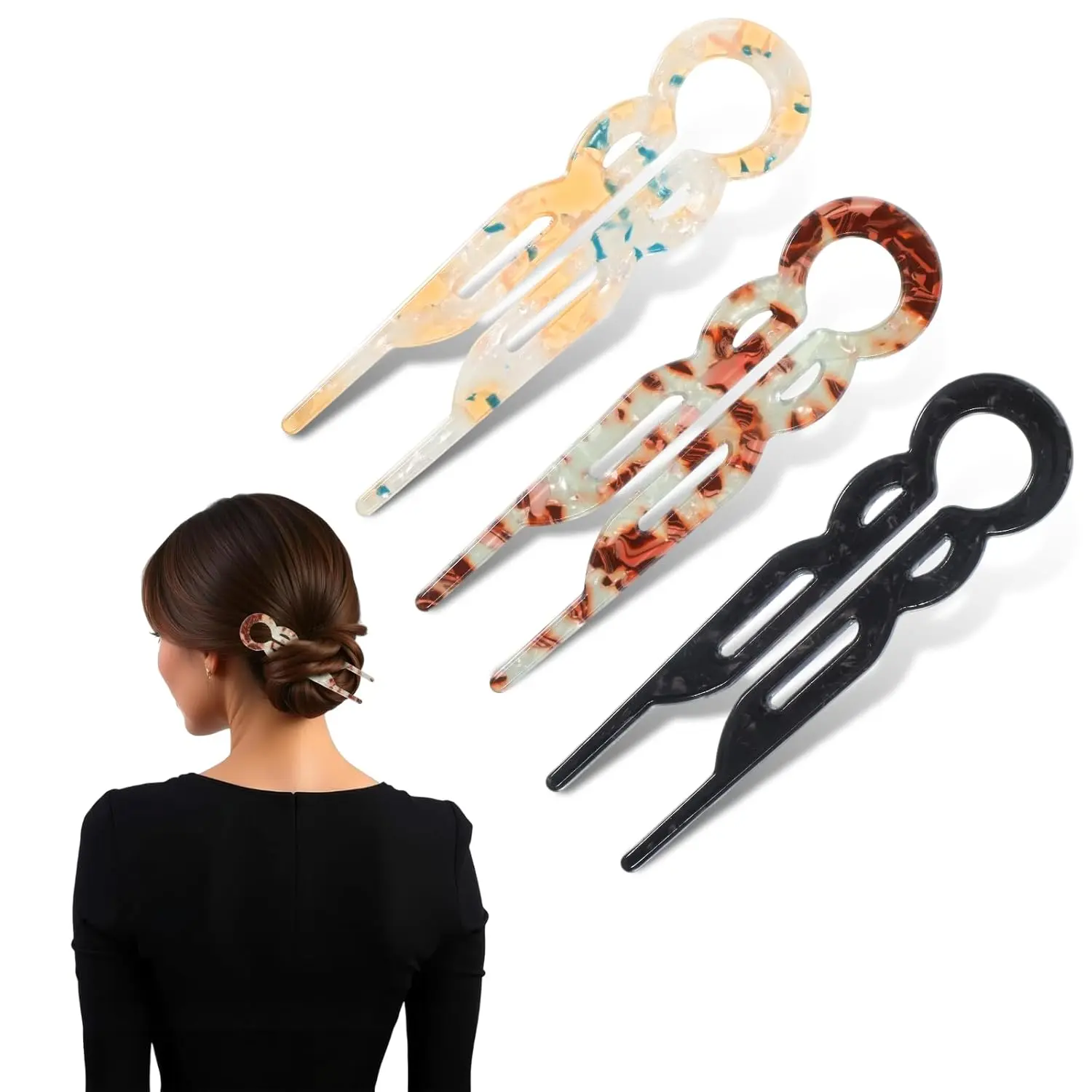 3 Pcs U-Shaped French Hair Pins - Elegant Daily Hair Accessories for Effortless Hairstyling, French Hair Pin