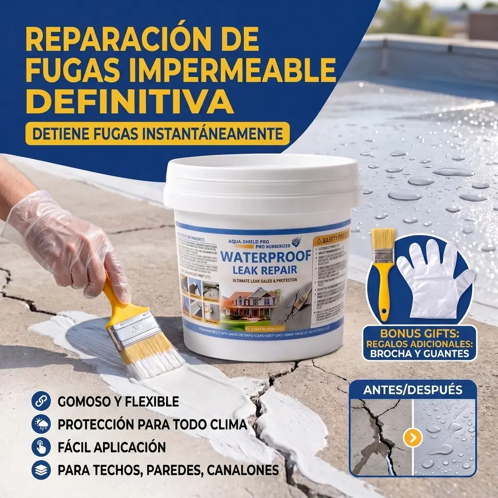 Rubber-Based Waterproof Roof Repair Sealer - 1.1lb/3.3lb/6.6lb/11lb Ready-to-Use, Non-Toxic, Eco-Friendly Sealant with Deep Penetration for Fissures, Walls & Gutters