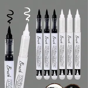 6-Pack Acrylic Paint Pens, & Water-Based Markers, Soft Tips, Ideal for Fabric, Canvas, Stone, Glass, Wood, Paper, DIY Crafts, School Supplies