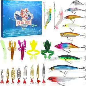 Fishing Advent Calendar 2025, 24 Days Fishing Lure Countdown Calendar for Anglers Adult Men Teen Boys, Creative Xmas Fishing Gift