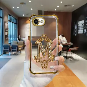 Suitable for [iPhone 16e] high-end phone case🥰，Features a premium-look printed design—not actual 3D diamond studs，Choose from any of the 26 letters. YM99