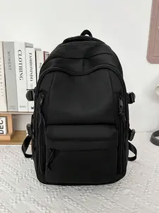 Unisex Casual Cartoon Pattern Backpack, Large Capacity Multi-Pocket Travel Bag, Lightweight Luggage Design, Laptop Compartment Included