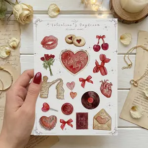 Valentine's Daydream - Watercolor Sticker Sheet Valentine's Daydream - Watercolor Sticker Sheet