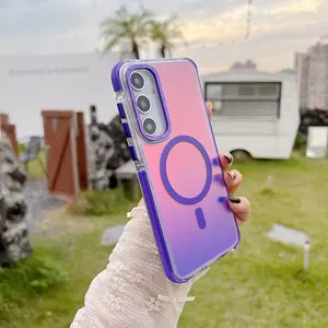 Original Magsafe Case for Samsung Galaxy  A14 A24 A34 A54  A15 A25 A35  A53 A55 A06 A16 A36 Magnetic Wireless Charge Clear Cover