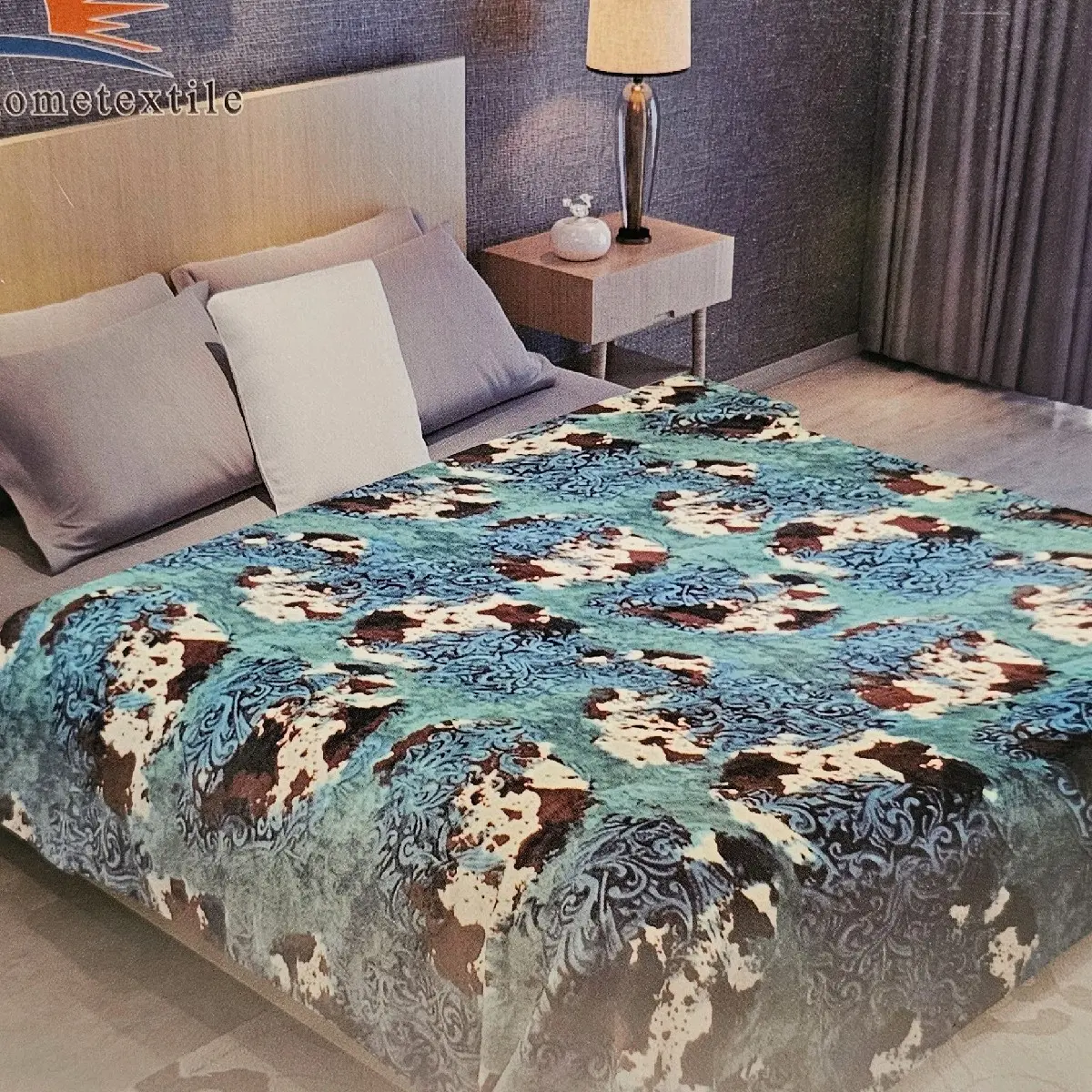 DOMIKU Cowprint King Blanket soft and warm.