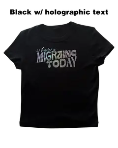 I have a Migraine Today Crop Top Womenswear Fitted Shirt Glitter Stretchy Clothes