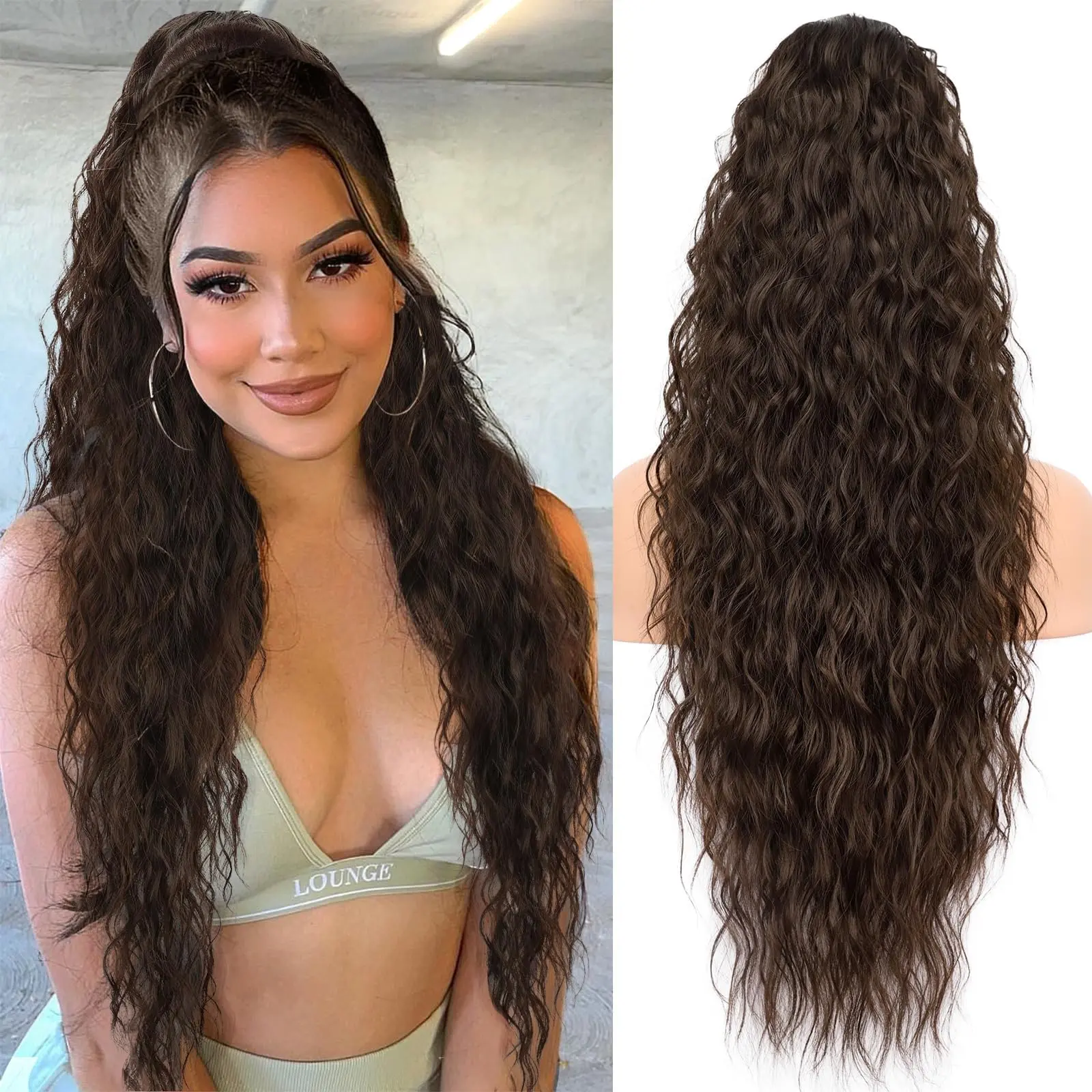 Reddish Chocolate Drawstring Ponytails