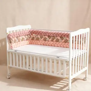 Soft Braided Knot Pillow - Cotton Anti-Collision Rail Guard for Toddler Bed & Playpen, Aesthetic Nursery Room Decor, Breathable Head Cushion home sofa