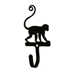 Village Wrought Iron  Monkey Wall Hook, Small