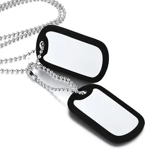 FaithHeart Double-Layer Polished Dog Tag Pendant Necklaces Stainless Steel