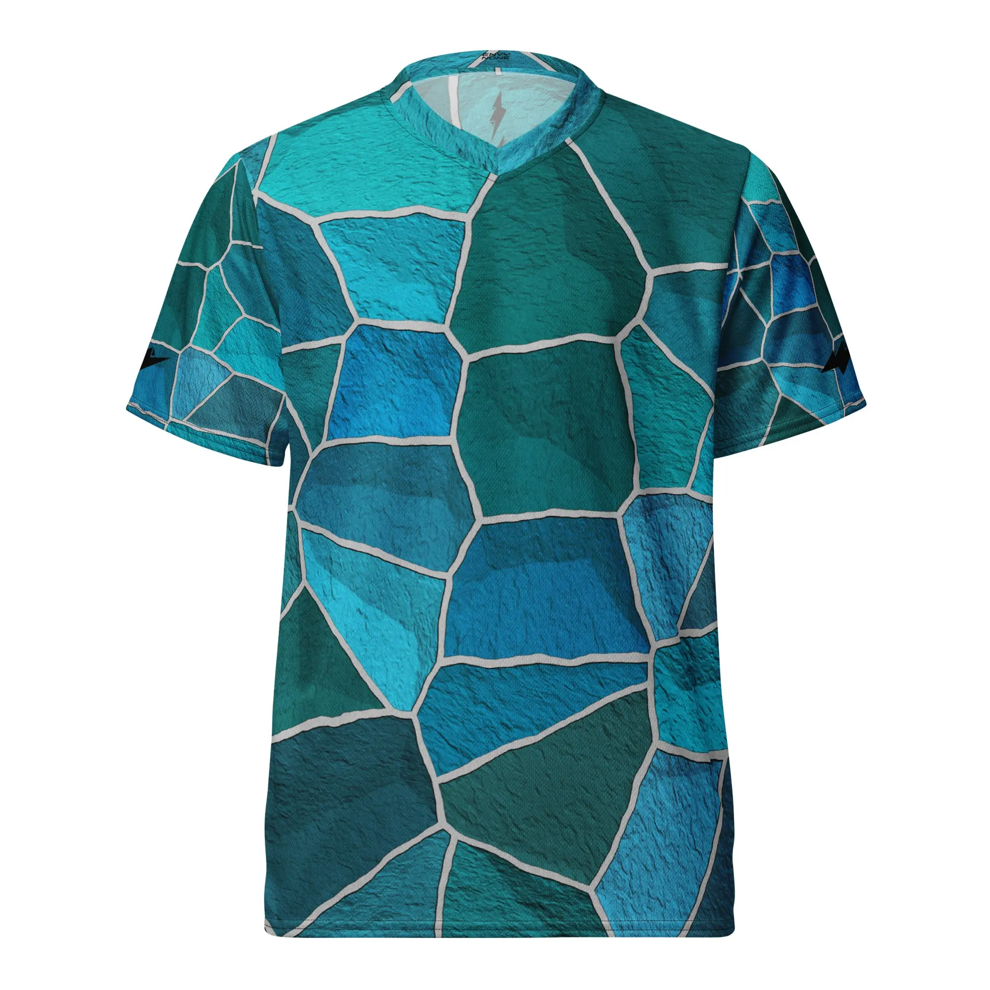 MT. ENVY Mosaic Mountain MTB Jersey - Recycled Material, Lightweight Breathable, Two-Way Stretch, Moisture-Wicking, UPF50+ Protection, Regular Fit
