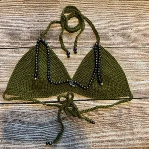 Beaded Crochet Triangle Top