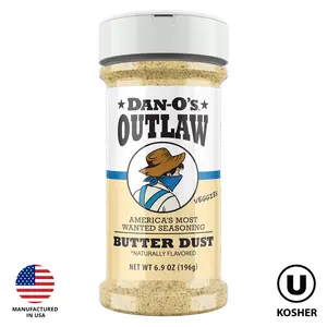 Dan-O's Outlaw Butter Dust Seasoning - America's Most Wanted Seasoning for Steak, Veggies & More - 6.9 oz Bottle