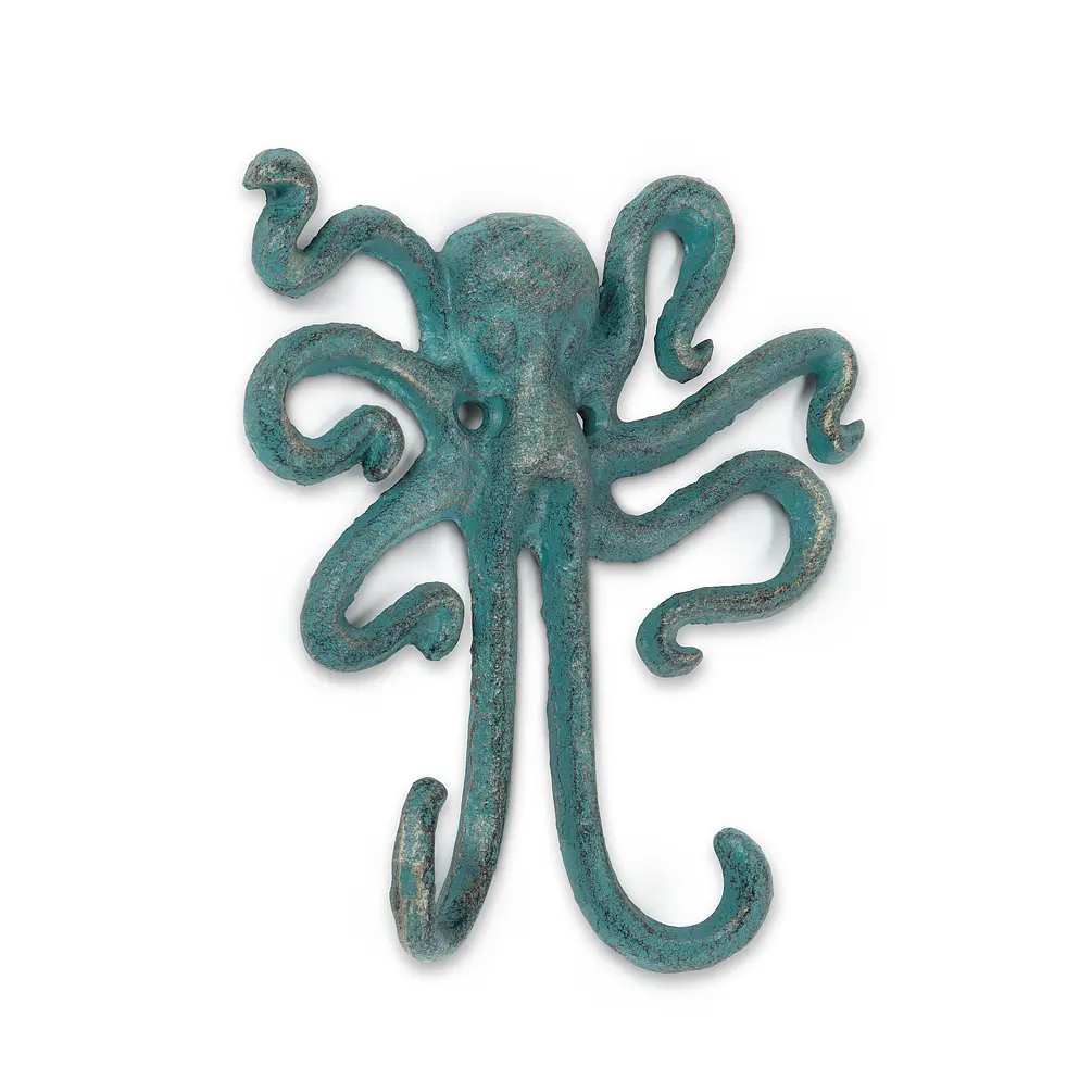6 in. Octopus Wall Hook, Verdigris