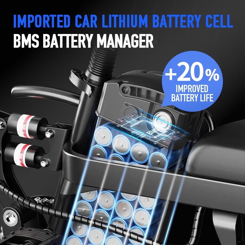 Adult Electric Bicycles 500W Peak Power Foldable with Detachable Batteries 20mph Commuter 48V15AH 60KM Range High-Strength Front Loading Frame Flat Pedals