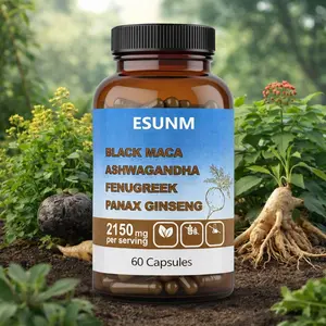 Organic Herbal Blend – Black Maca Root, Ashwagandha, Fenugreek & Panax Ginseng Capsules | Energy, Vitality & Wellness Support for Men & Women
