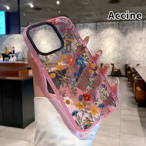Case for iPhone 16 Pro Max 15 Plus 14 13 12 11 Floral Symphony Canvas Non-Yellowing Shockproof Clear slim Protective Softcase