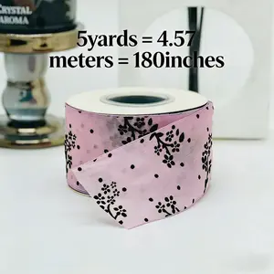 Vintage Floral Polka Dot Transparent Ribbon Roll, Multi-Color Transparent Ribbon, Perfect for Gift Wrapping, Bouquet Decoration, Party Setup