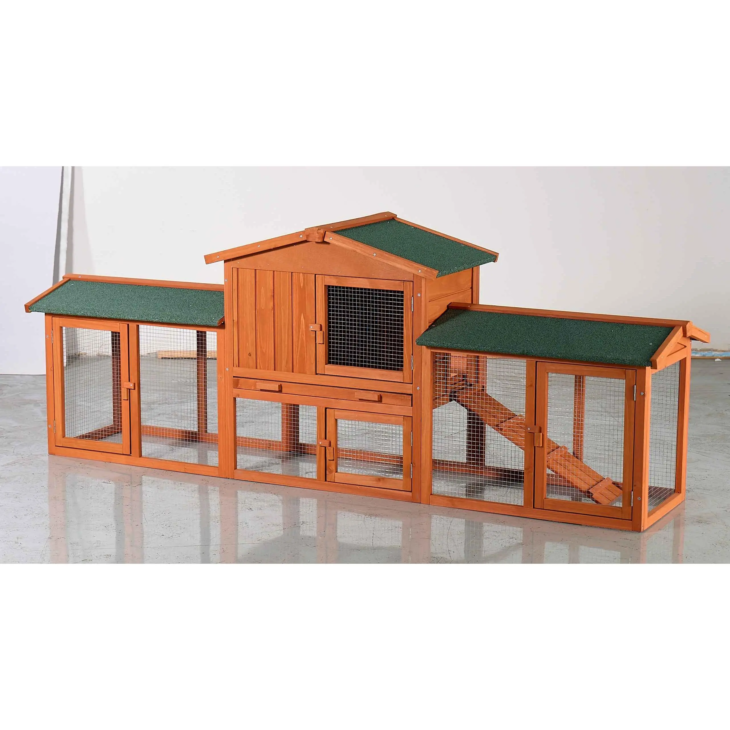 Wooden Rabbit Hutch - Large Outdoor Bunny Cage with Run
