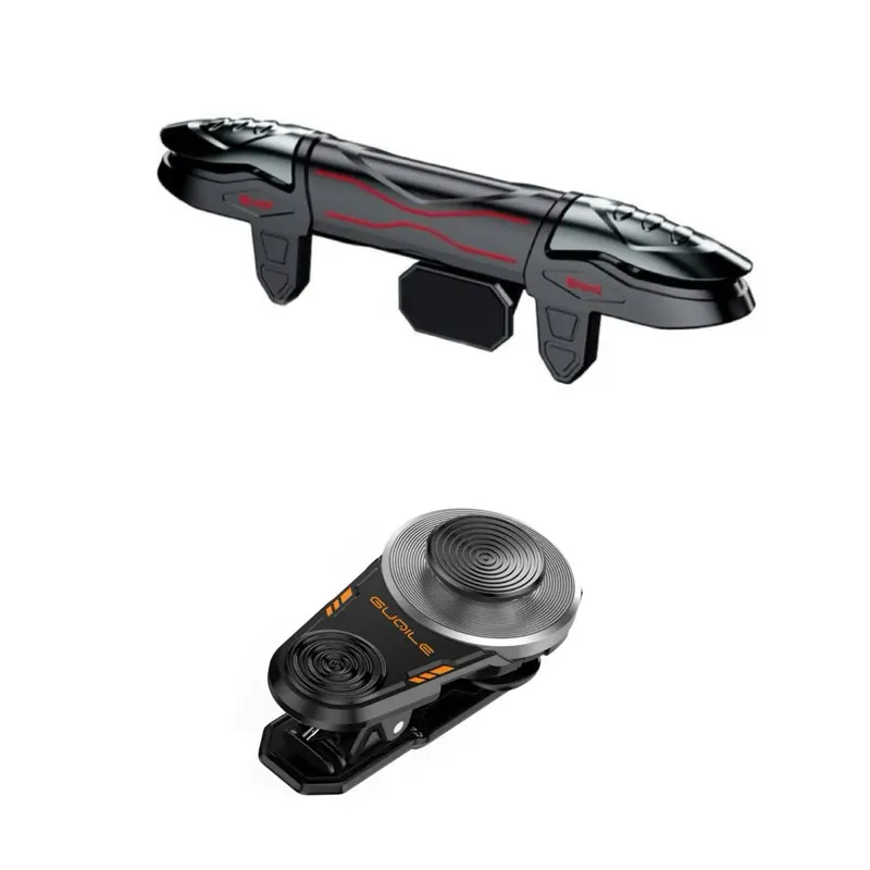 Mobile Gaming Triggers, 4-Finger Integrated Controller with Mechanical Tactile Clicking, Auto High-Sensitivity Capacitive Mapping Gaming Grip for iPhone & Android PUBG/Call of Duty/Valorant