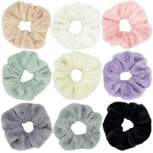 Scrunchies Fluffy Bobbles Hair Elastic Ponytail Holder Soft for Women Girls