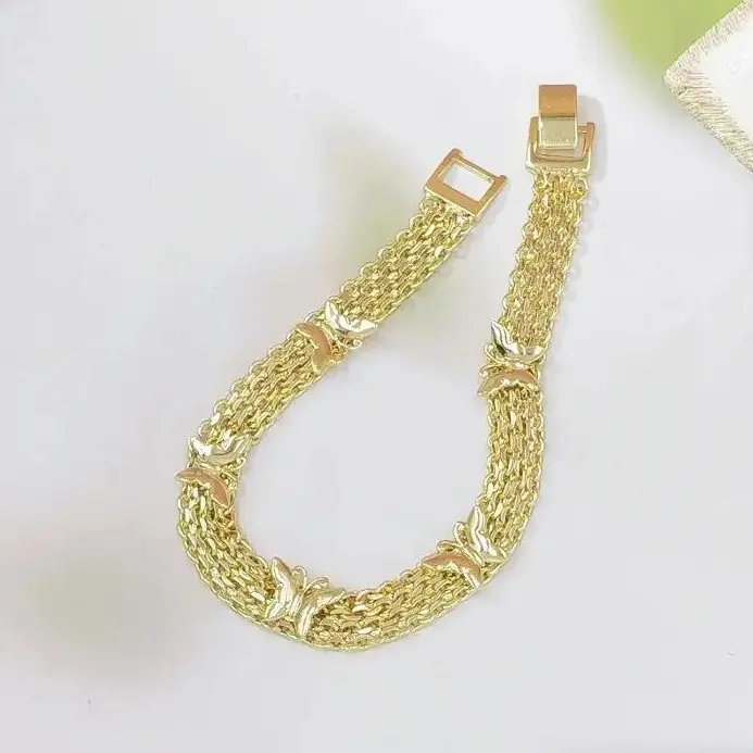 Butterfly Charm Bracelet for Women Gold-Tone Mesh Design CuteFriendship Jewelry Gift for Best Friend Stylish & Elegant