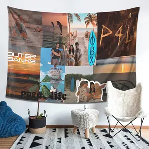 1 piece of Outer Banks printed tapestry, peach skin tapestry, with plant and floral patterns, suitable for the living room, bedroom, hallway, and is a great choice for Christmas gifts, Valentine's Day gifts, Labor Day gifts, and trendy wall decor