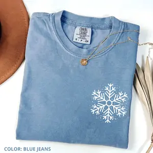 Comfort Colors Snowflakes T-Shirt, Cute Christmas T-Shirt For Women, Christmas Gifts, Winter Tee, Gift For Family