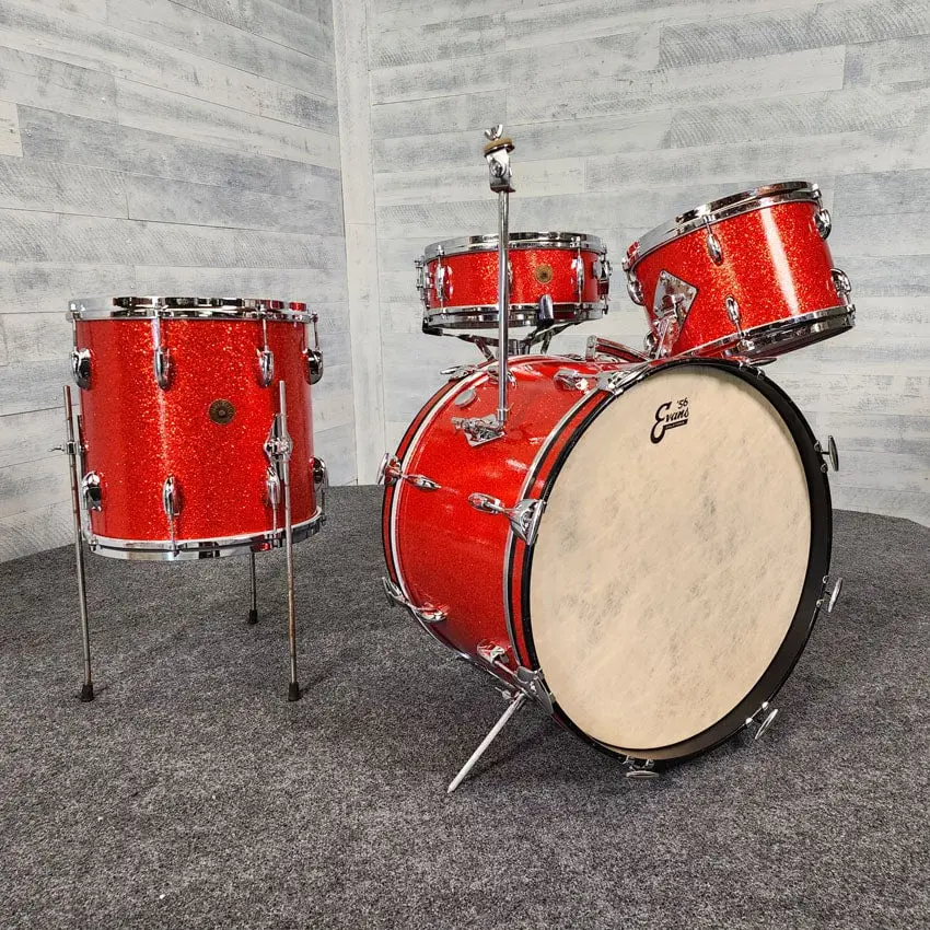 Used Vintage Gretsch Progressive Jazz Drum Set 1960s Tangerine - Very Good