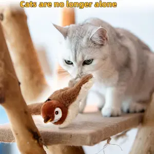 Interactive Chirping Bird Cat Toy, New Flying Interactive Flapping Chirping Bird Cat Toy, Flapping Bird Cat Toy For Indoor Bored Cats, Flapping Bird Cat Toy