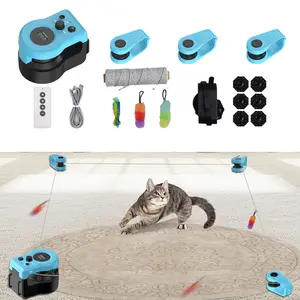 New Upgrade Cat Toy, Cat Lure Coursing Machine | Auto & Remote Control | Hands-Free Interactive Toy for Cats & Dogs | Adjustable Speed | USB-C Rechargeable | DIY Treadmill for Active Pets | Replaceable Feather | Anti-Slip Design for All Floors.