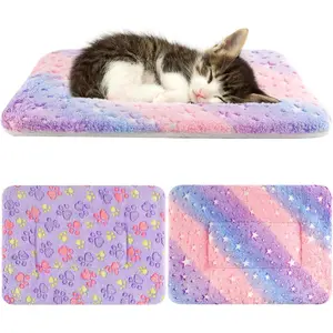 2 Pack Cat Blanket for Indoor Cat Warm Calming Kitten & Puppy Beds for Anxiety and Stress Washable Small Dog Mat for Crate Fuzzy Pet Blankets