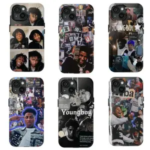 Rapper YoungB0y Phone Case Compatible with iPhone 11/12/13/14/15/16/17 (Pro Max/Plus) Suitable as a Gift for Friends and Family Waterproof Black TPU Plastic Leather Smartphone Cover Protector