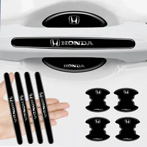 4PCS/8PCS Car Door Handle Bowl Protective Stickers Anti-collision Decal For Honda Civic Accord CRV Fit Jazz Mugen Sticker Accessories