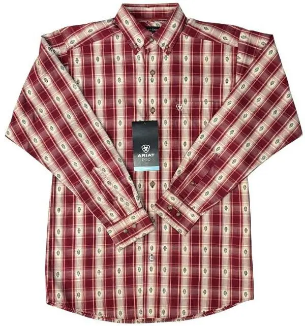 Ariat Pro Kayden Classic Long Sleeve Shirt – Red Heart | Men's Western Shirt
