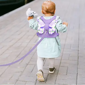 Toddler Harness Leash + Anti Lost Wrist Link, Kids Butterfly Harnesses With Children Leashes