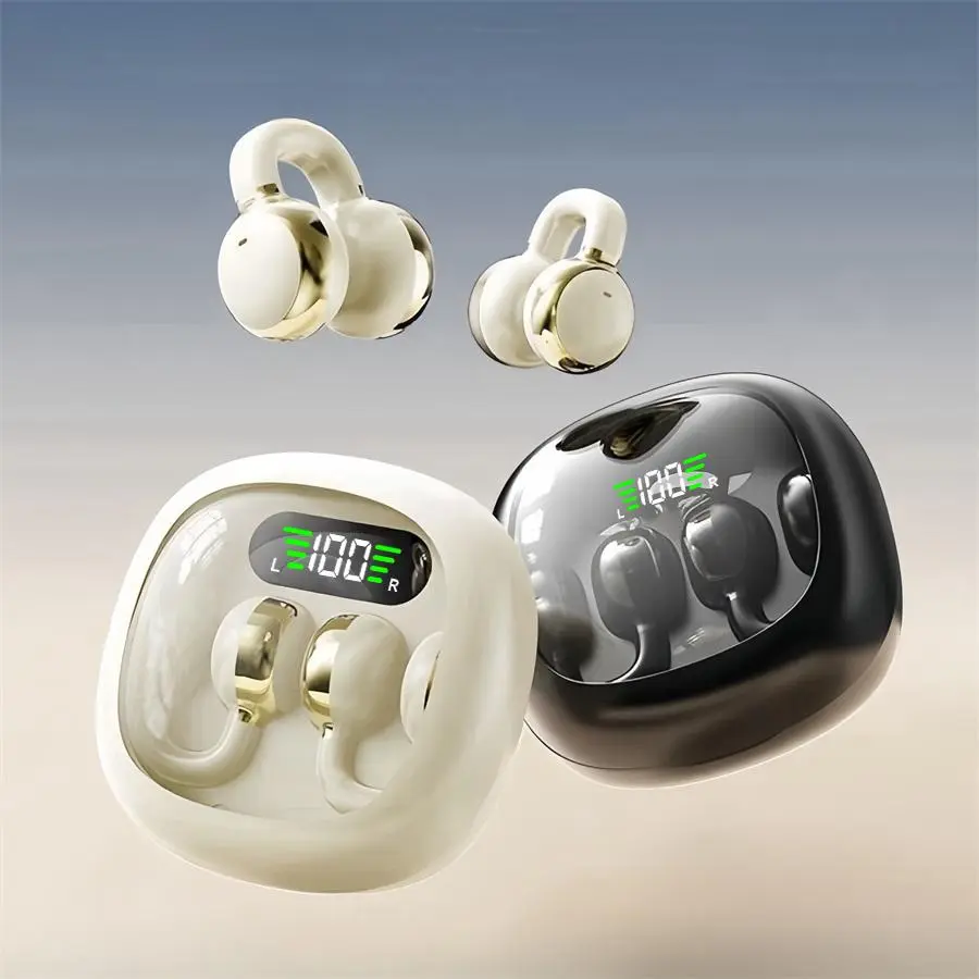 Wireless Earphone, Open-ear Design Earphone with LED Display, Rechargeable Bluetooth-compatible Earbuds for Sports Running, Audio, Wireless Earbuds Headset