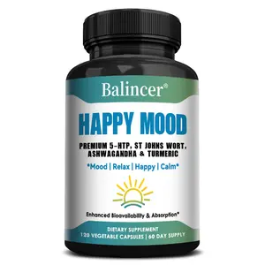 Happy mood Health Supplement with 5-HTP,Supports Emotional Health, Support relax and calm,120 Capsules