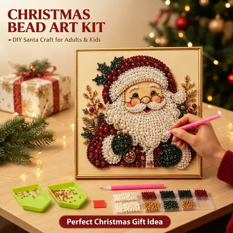 Christmas Diamond Painting Kit - Festive Diamond Art Kits with Pearl Beads, DIY Crafting Set for Adults, Holiday Home Decor & Creative Gift Idea