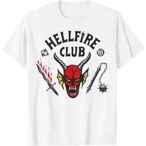 Stranger Things 4 Hellfire Club Skull & Weapons T-Shirt