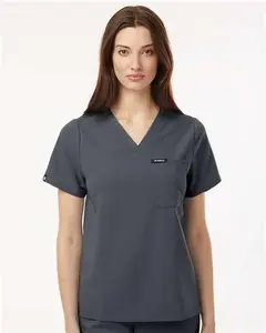 Jaanuu W10001 Women's Rhena Essential 1-Pocket Scrub V-Neck Top
