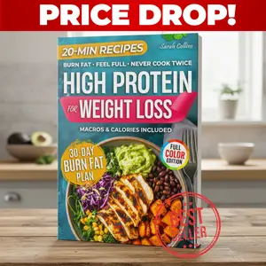 High Protein Cookbook, 101 Low Carb Recipes & a 30-Day Meal Plan to Burn Fat, Feel Full, and Never Cook Twice (High Protein Made Easy)